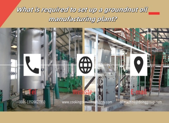 What is required to set up a groundnut oil manufacturing plant?
