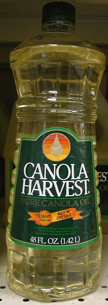 Bottle of canola cooking oil