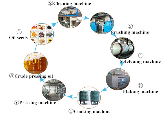 Oil seeds pretreatment for vegetable oil processing machine 