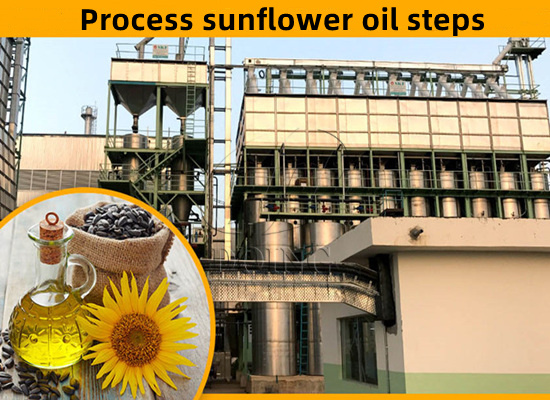 What preparations are required before processing sunflower oil?