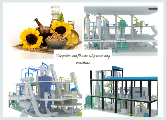 What machines is needed for the mechanized production of sunflower oil?