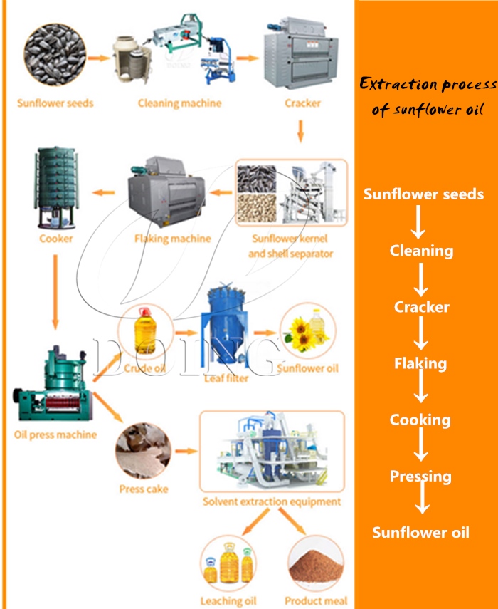 Large scale sunflower seed oil production line